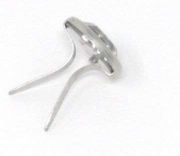 Syntego Brads for Crafts & Scrapbooking Clear Round Crystal Brads 8mm Silver Approx 100 - Image 2
